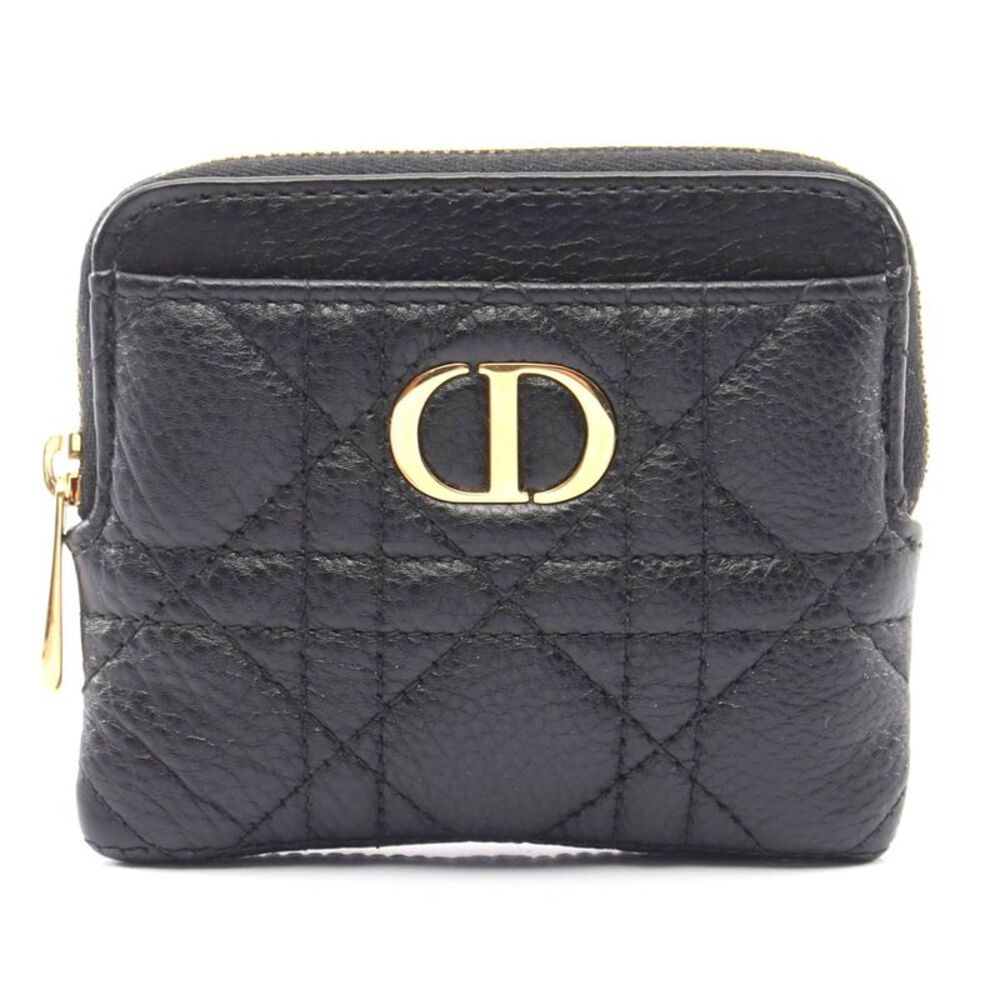 Dior Caro Lavender Leather Wallet Coin Case